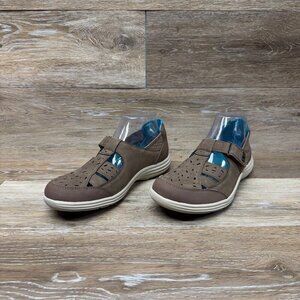 Aravon Barbara Brown Leather Mary Jane Style Casual Shoes Women's Size 9